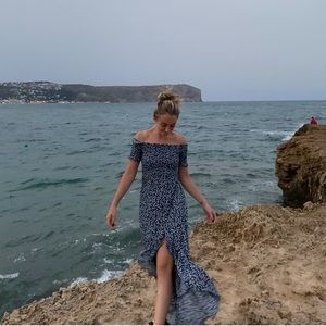 Maxi Dress Blue Floral XXS